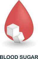 Blood Sugar icon. 3d illustration from health check collection. Creative Blood Sugar 3d icon for web design, templates, infographics and more vector