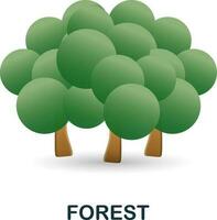 Forest icon. 3d illustration from outdoor recreation collection. Creative Forest 3d icon for web design, templates, infographics and more vector