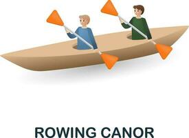 Rowing Canor icon. 3d illustration from outdoor recreation collection. Creative Rowing Canor 3d icon for web design, templates, infographics and more vector