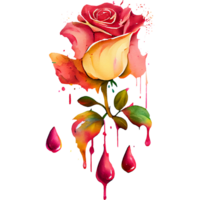 coloré des roses aquarelle clipart ai génératif png