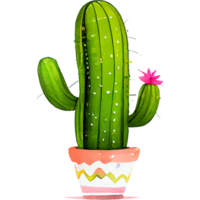 mignonne cactus aquarelle clipart ai génératif png