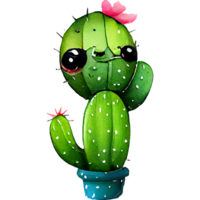 süß Kaktus Aquarell Clip Art ai generativ png