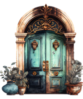 fiore porte acquerello clipart ai generativo png