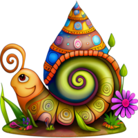 Colored Snails Watercolor Clipart png