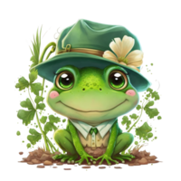 süß Frosch st Patricks Tag ai generativ png