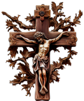 madera cruzar Jesús acuarela ai generativo png