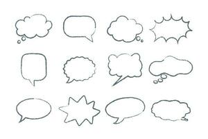 Collection of speech bubbles in retro style. Icons, vector