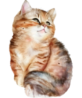 söt katt vattenfärg ClipArt ai generativ png