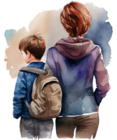 Mom And Son Watercolor png