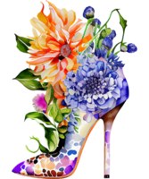 fleur haute talons aquarelle ai génératif png