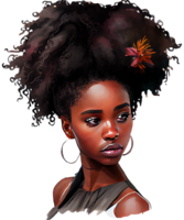 Beautiful Black Girl Watercolor png