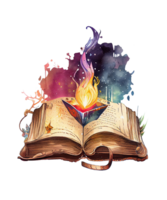 Magia livro aguarela clipart ai generativo png