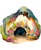 la grotte aquarelle clipart ai génératif png