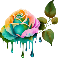 kleurrijk rozen waterverf clip art ai generatief png