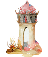 Fée palais aquarelle clipart ai génératif png