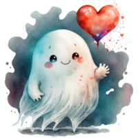 San Valentino fantasma acquerello ai generativo png