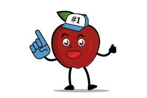 Apple Cartoon mascot or character is here to provide support as a supporter vector