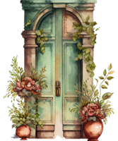 Flower Doors Watercolor Clipart png