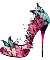 Butterfly High Heels Watercolor png