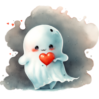 Valentine Ghost Watercolor png