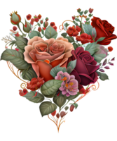 rozen hart waterverf clip art ai generatief png