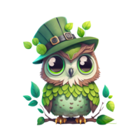 mignonne hibou st patricks journée ai génératif png