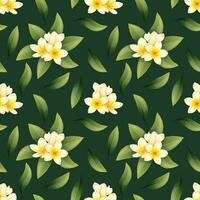 Seamless pattern with plumeria flowers on a light background. Floral tropical texture for clothes, fabric, wallpaper, paper, etc vector