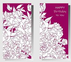 Happy Birthday card with flowers . You can place your own text. Vector and illustration design.