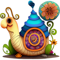 Colored Snails Watercolor Clipart png