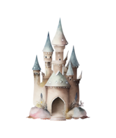 Fée Château aquarelle clipart ai génératif png