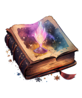 Magia livro aguarela clipart ai generativo png