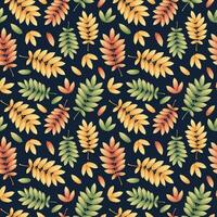 Seamless pattern with autumn leaves on background. Great for fabric, wallpaper, wrapping paper, etc. vector