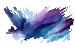 blauw en Purper waterverf structuur inkt vlek achtergrond element ai gegenereerd png