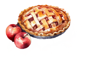 Apple Pie Watercolor Clipart png