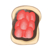 Strawberry Chocolate Toast. Cute Hand drawn illustration png