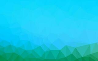 Light Blue, Green vector shining triangular pattern.