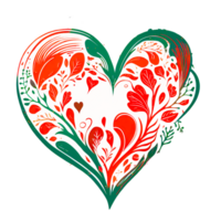 Decorative heart with abstract texture png