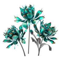 ai génératif bleu aquarelle fleur illustration png