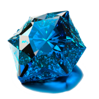 ai generativ blå diamant på transparent bakgrund png