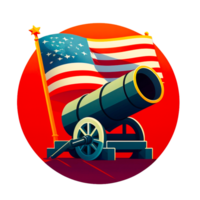 cartoon cannon with British flag png