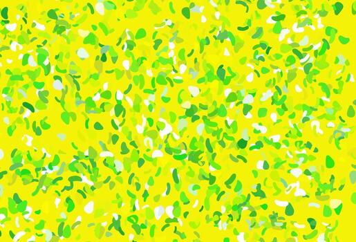 Light green, yellow vector pattern with chaotic shapes.