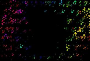 Dark Multicolor, Rainbow vector background with curved circles.