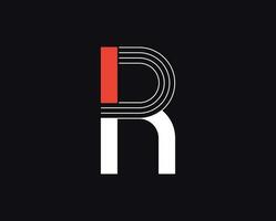 Abstract Letter R Line. Transition color linear logo. Linear modern lettering lines. Font alphabet template. vector