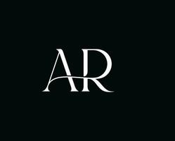 AR logo design template illustration vector