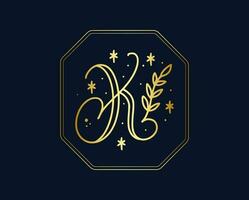 belleza y Moda k letra logo vector