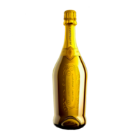 ai generativo espumoso botella en dorado aislado en transparente antecedentes png
