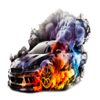 AI generative blaze black car illustration png