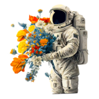 ai génératif astronaute fleurs illustration png