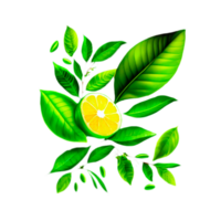 ai generativo Limone con le foglie png