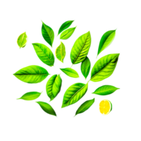 ai génératif feuilles avec citron png